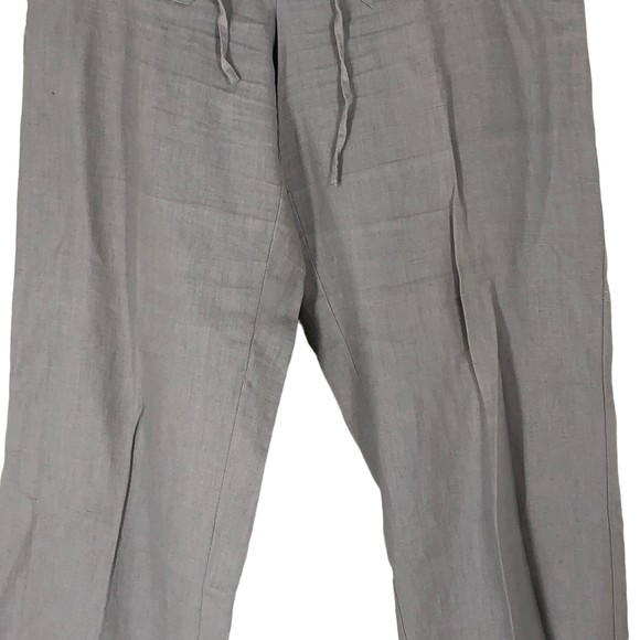 100% Beige Linen Pants, Button Fly, Drawstring Waist, Workshop Andrea Jovine 10 - Picture 5 of 8